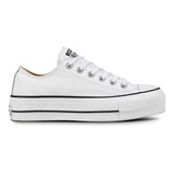 Zapatillas Converse All Star Plataforma Cuero Blanca 35 - 40