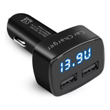 Cargador Usb 4 En 1 - 2 Usb - Temperatura-voltimetro - Autos