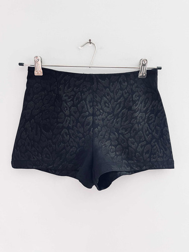 Short Negro Animal Print Dorado Elastizado Mujer Forever 21