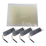 Chip Placa Led Smd Branco Frio 200w Reposição + 4 Driver 50w