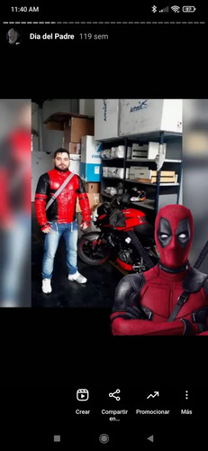 Campera Chaqueta De Cuero Deadpool  Cosplay Geek 