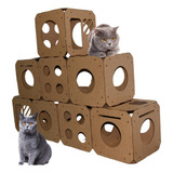 Kit Gato Playground Tunel Parquinho Pet Gatificação 8 Cubos