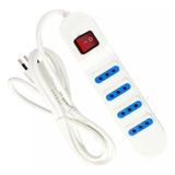 Alargador Electrico 1.5 Mts 4 Boca Blanca  Con Switch 