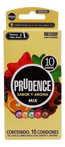 Caja Con 10 Condones Sabor Y Aroma Prudence Mix Igt