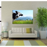 Cuadro 50x75cm Vaca Curiosa Campo Prado Chusma Animales