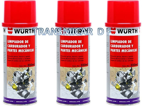 Limpia Carburador Y Piezas Mecanicas Carbuclean Wurth 350ml