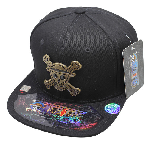 Gorra Plana One Piece Calavera De Placa Metálica 06