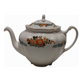 Antigua Tetera Inglesa Porcelana  Con Bellas Flores