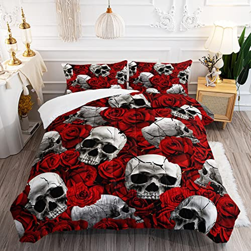 Juego De Ropa De Cama Edredón Gótico Y Calavera, Tran...