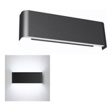 Lampara De Pared Luz Led Arbotante Negra 16w Modernas