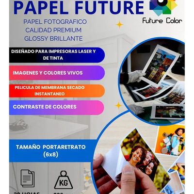 Future Color Papel Fotográfico Glossy 6x8 200g 40 Hojas Color Blanco | Meses sin interés