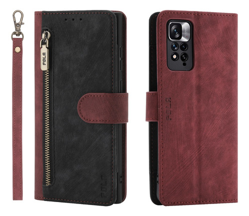 Funda De Piel Wallet Cards Solt Zipper Para Xiaomi Redmi Str