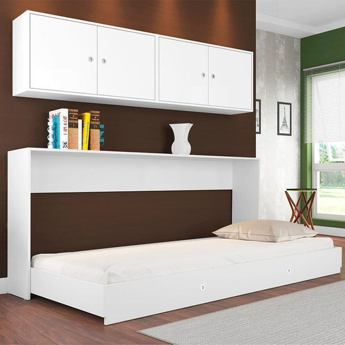 Cama 1 Plaza Rebatible Lateral + Alacena