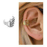 Aretes Mujer Ear Cuff Solitario Ear Cuff Manos Plateado