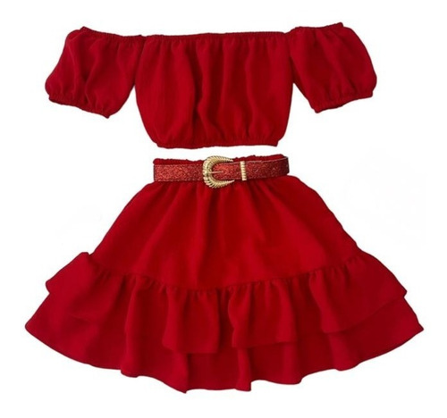 Conjunto Infantil Feminino Festas Natal Ano Novo Blogueira