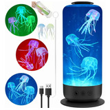 Lampara Acuario De Medusas Luz Led Multicolor