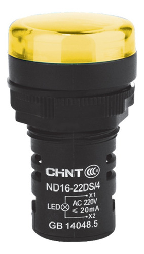 Ojo De Buey Chint Indicador Luminoso Amarill Nd16-22ds/2 24v