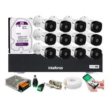 Kit 12 Cameras Intelbras Full Dvr 16ch Full C/ Purple 1tb