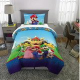 Edredon Super Mario 2 Pzs Nintendo Individual / Matrimonial