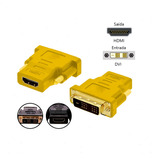 Adaptador Dvi Macho 18+1 X Hdmi Fêmea Conector Monitor Pc