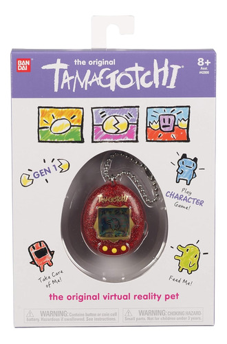 Bandai ® tamagotchi Mascota Digital Niños Colagante Red Glit