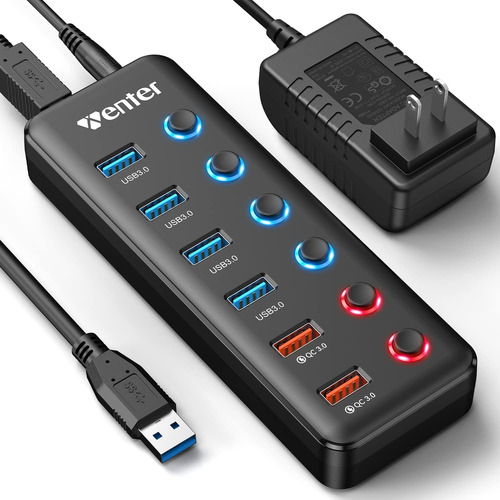 Concentrador Usb Alimentado, Divisor De Concentrador Usb 3.0