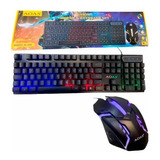 Kit Teclado Y Mouse Gamer Negro Aoas 