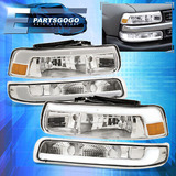 For 99-02 Chevy Silverado / 00-06 Tahoe Led Drl Chrome H Aac