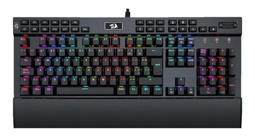 Teclado Gamer Redragon Yama K550 Qwerty Español Latinoamérica Color Negro Con Luz Rgb