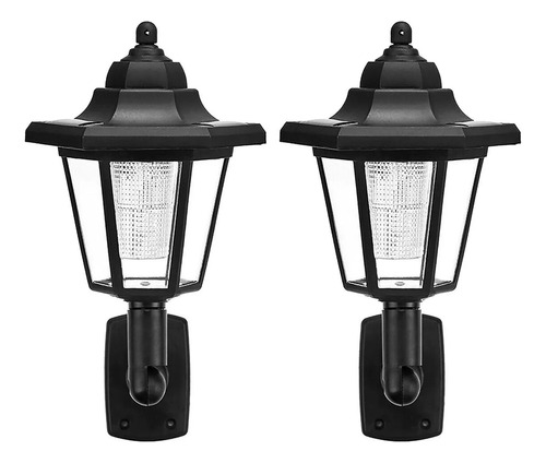 2 Peças De Luz De Parede Retrô Led Solar Hexagonal Dusk