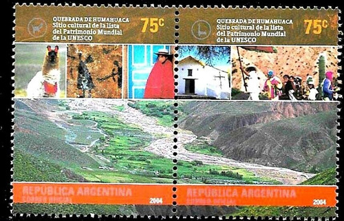 2004 Quebrada Humahuaca- Unesco - Argentina (serie) Mint