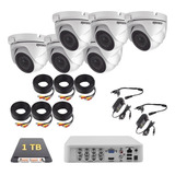 Kit Video Vigilancia 6 Camaras Epcom Domo 1080p 1 Tb