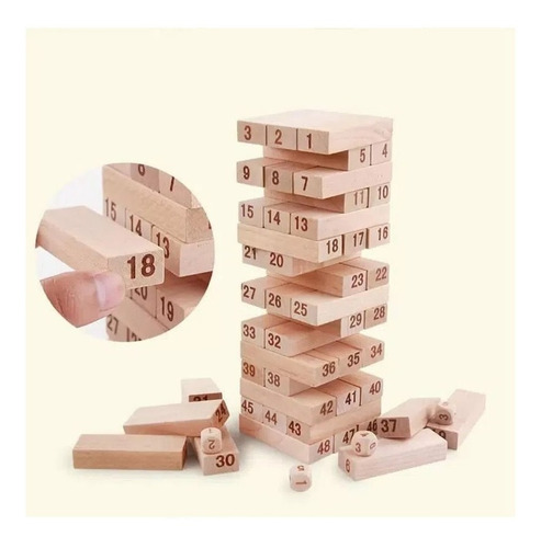 Jenga De Madera Juego Jenga 54 Piezas Mediano Torre Bloques