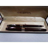 Ofrece. Juego Sheaffer Vintage Punto En Acero Bolígrafo Azul