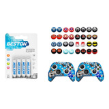 Kit Carga Y Juega Xbox Series S/x (pilas + 2 Forro+ 4 Grips)