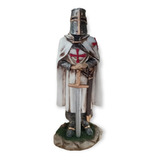 Guerreiro Medieval Cavaleiro Templário Resina Estatua 27,5cm