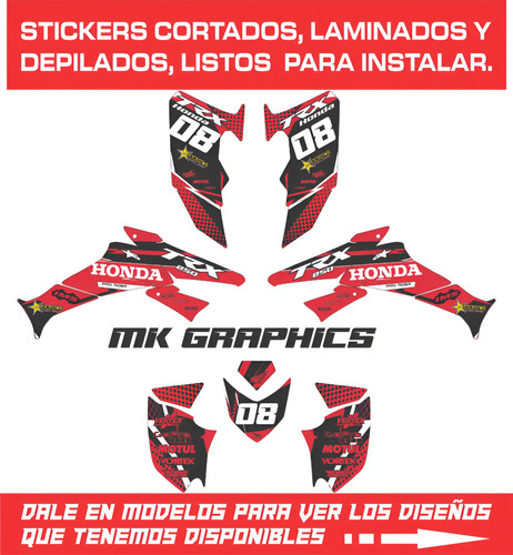 Calcomanias Stickers Honda Trx 250 Ex 06-18