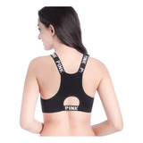 Tops Sport Sujetador Deportivo Letra Pink Bra Deportivo 