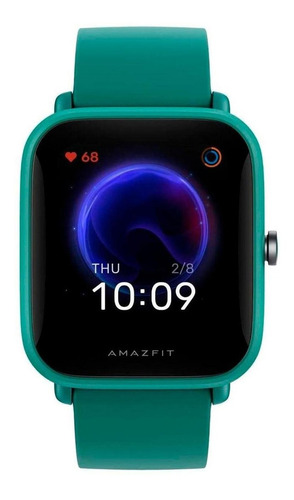 Smartwatch Amazfit Basic Bip U Pro 1.43  Caja De  Policarbonato  Green, Malla  Green De  Caucho De Silicona A2008