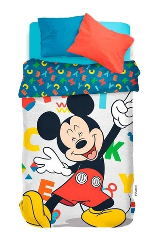 Sabana Y Acolchado Mickey ® 1½ Set Infantil Completo!