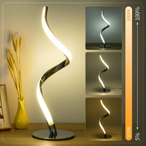 Lampara De Mesa En Espiral Moderna - Yarra-decor Touch Cont