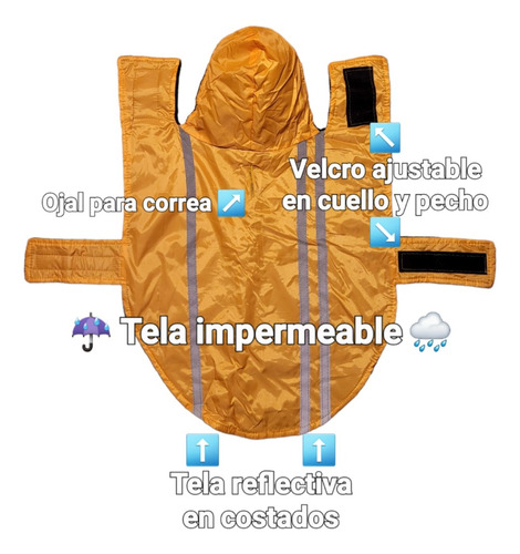 Impermeable Chamarra Térmica Ajustable C/ Reflejante Y Gorro