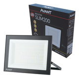 Refletor Led 200w Slim Branco Quente 3000k Luz Amarela Ip66