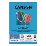 Papel Canson Iris Vivaldi A4 185g Azul Royal 25 Folhas