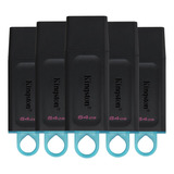 Kit 5 Memorias Kingston Usb 64gb 3.2 Dtx/64gb Exodia Negra