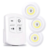 Kit 3x Lâmpada Para Quarto Sala Sem Fio Led + Controle Cor Branco