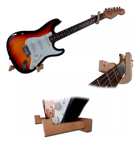 Soporte Pared Guitarra Electrica A 45 Grados 2 Piezas 