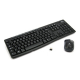 Teclado E Mouse - Sem Fio - Logitech Wireless Combo Mk270 - Preto/cinza - 920-004433