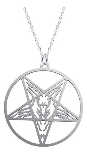 Collar Dije Baphomet Pentagrama Invertido Lucifer Cabra Satá