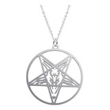 Collar Dije Baphomet Pentagrama Invertido Lucifer Cabra Satá